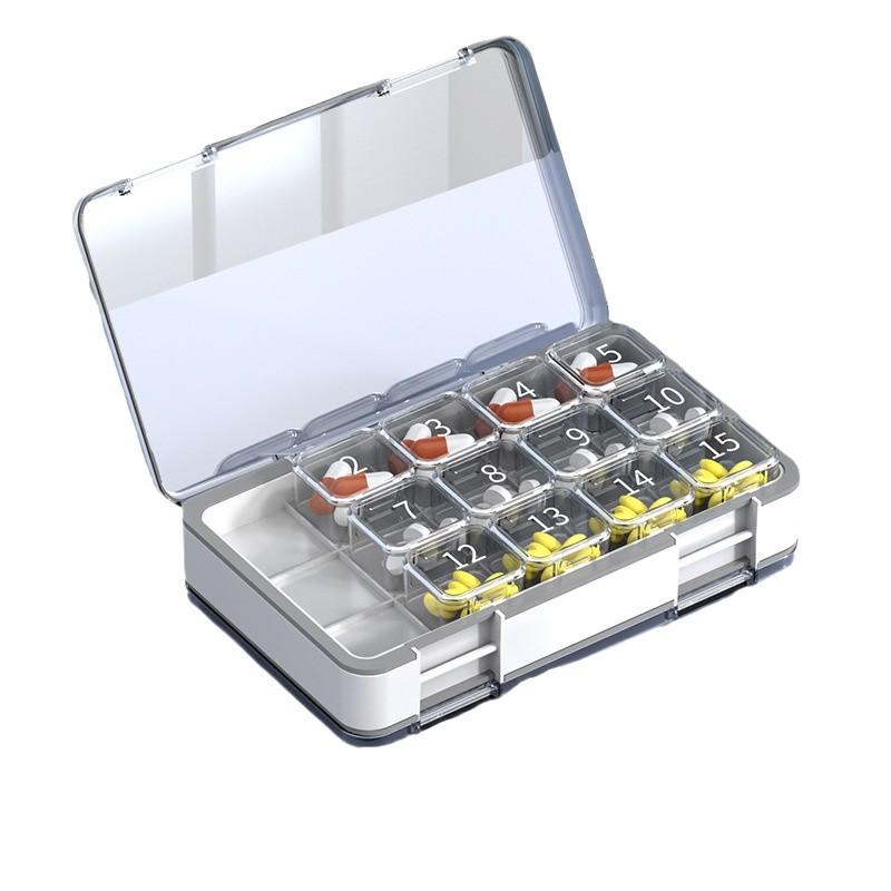 Large Capacity 30-Day Portable Pill Organizer and Dispenser