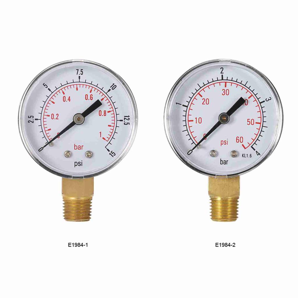 50mm Pool Filter Water Pressure Dial Hydraulic Pressure Gauge Meter Manometer 1 4  NPT Thread