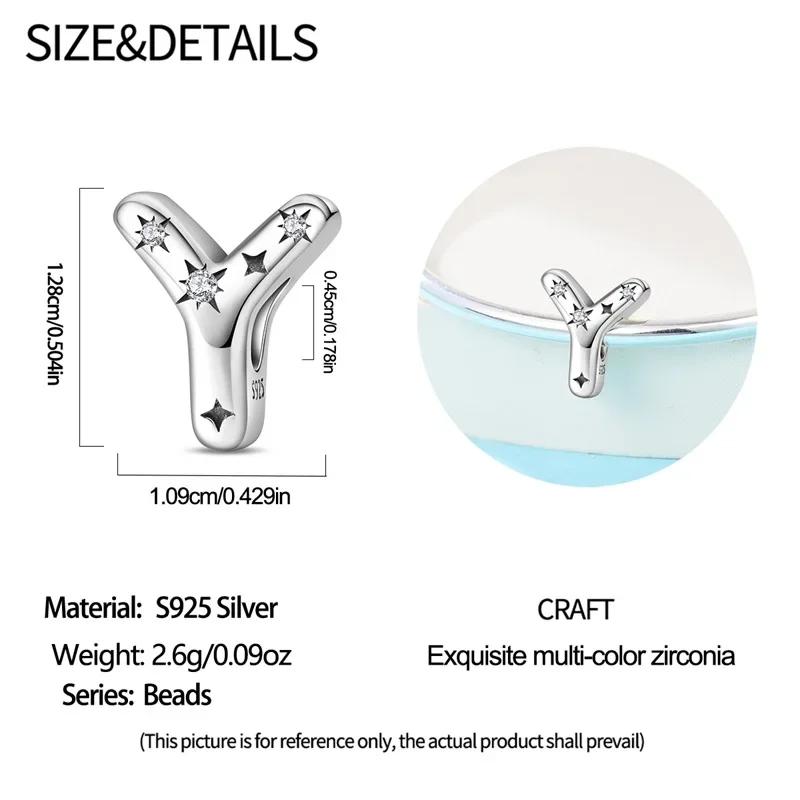 Copper Letter A-Z Alphabet Starlight Beads Diy Name Charms Fit Bracelets Necklace For Women Diy Pendant Making Jewelry