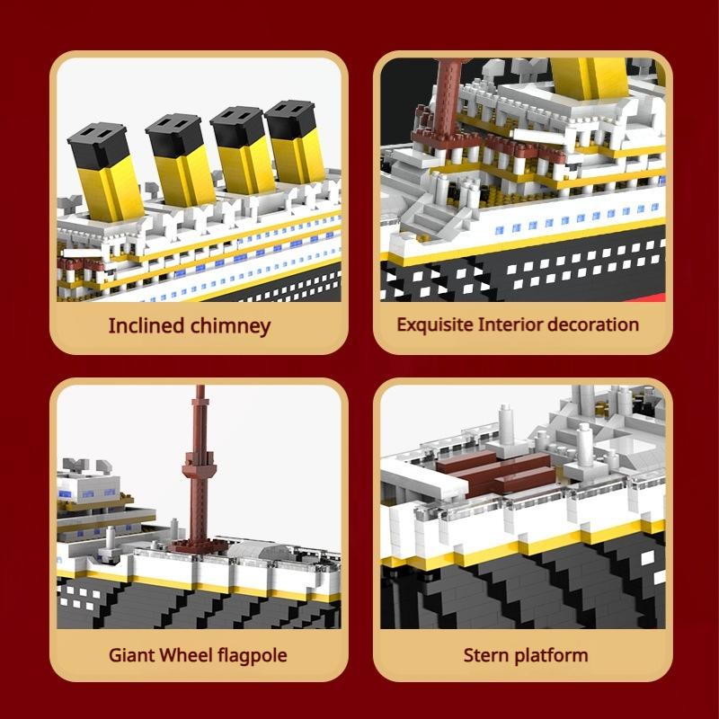 Titanic Micro Mini Building  Blocks   Assembly Toy  Cruise Ship Brick Model  DIY Toys Boat Kids Kit Educational Toy Gift