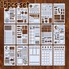 15pcs/set Reusable Planner Template Multifunctional Stencil Set  Journal Stationery