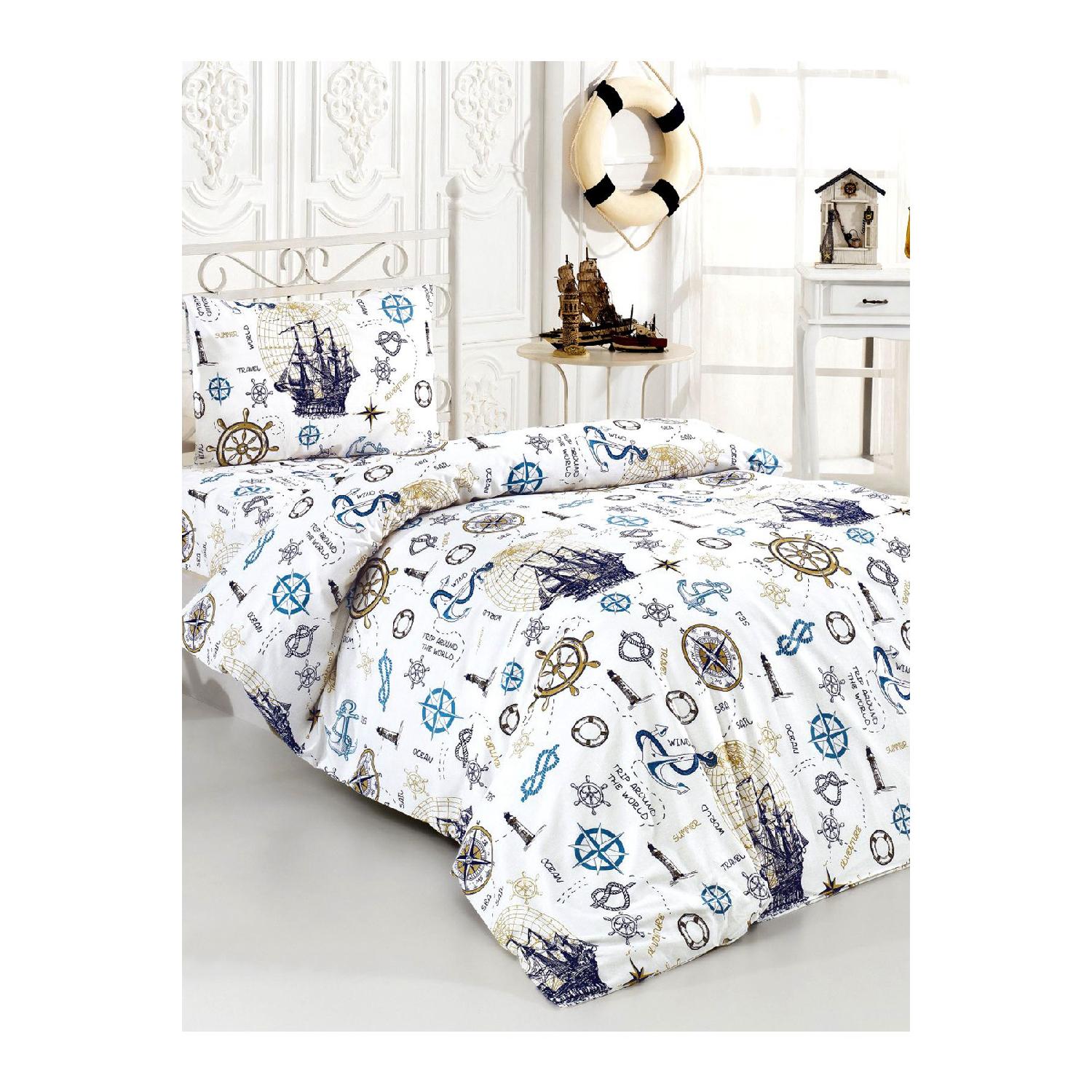 

Sailor 4 Piece Single Bed Sheet Elastic Duvet Cover Set Kids | Youth белый