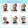 Cat Christmas Hat Car Hanging Decor Acrylic Pendant Tree Ornament Travel Holiday
