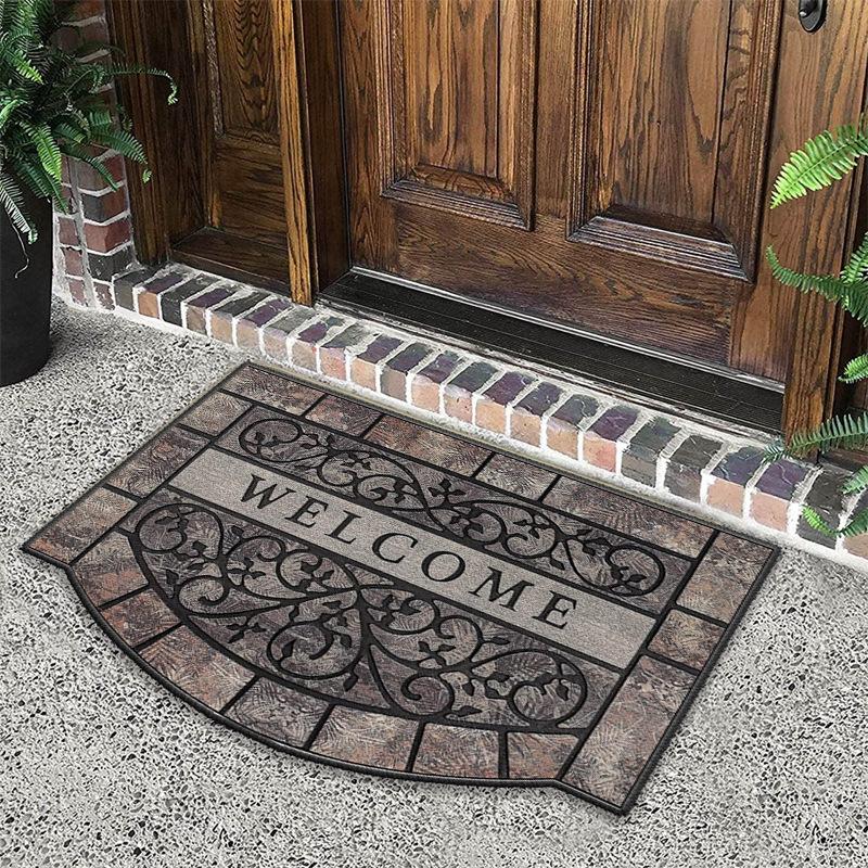 

Полукруглые придверные коврики грязеотталкивающие и простые в уходе коврики для дверей ванные коврики абсорбирующие и нескользящие коврики для пола 60 * 90cm