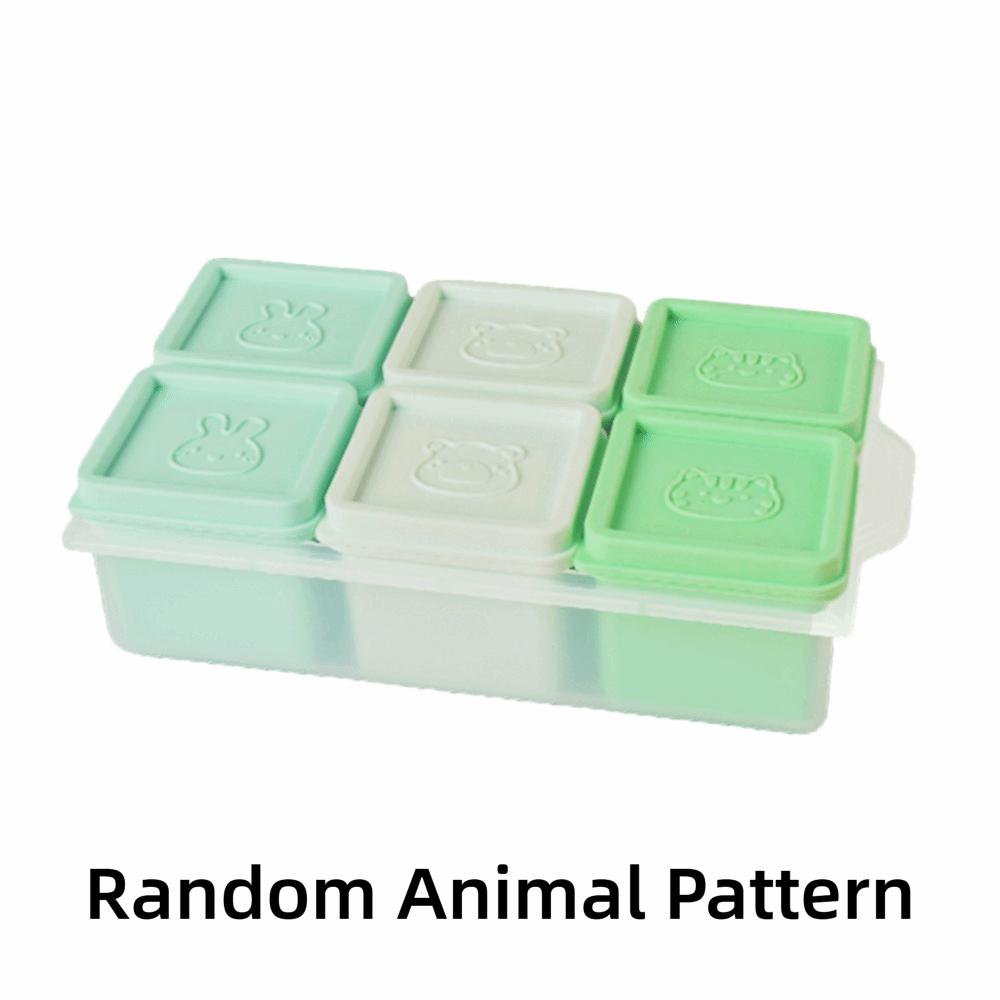 6 Grid Baby Food Freezer Tray Silicone Puree Container Food Storage Container Ice Cube Mold Soup