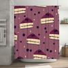 Pink Cake Shower Curtain Waterproof Bathroom Decor for Home Decoration Purple White Cherry Slice Pattern Bath Mat Cover Size: 72