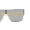 Burberry LOGO Full Print Plate Frame Square Sunglasses Men's Light Silver Grey