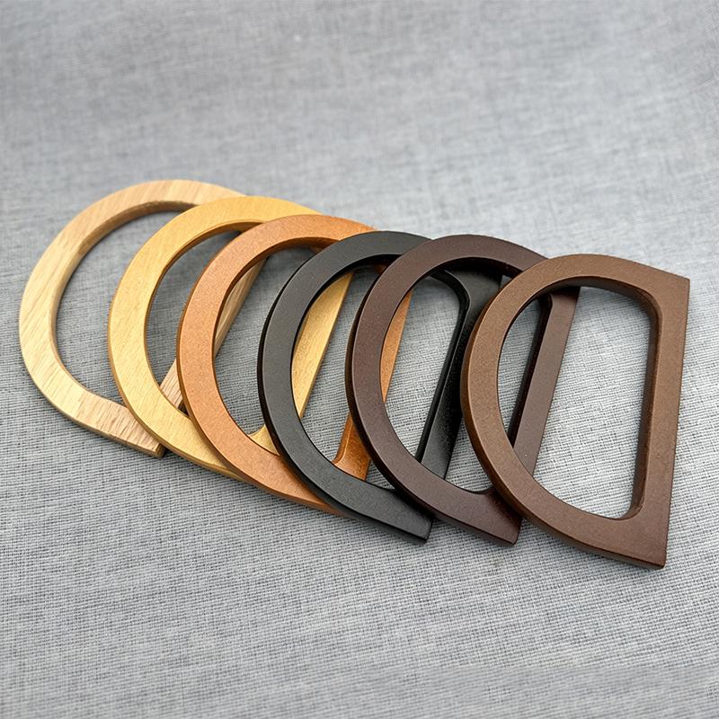 Eco-Friendly Natural Wood D-Shaped Bag Handle 1Pcs Half Circle Replacement for Crochet Shoulder Bag DIY Sewing Project