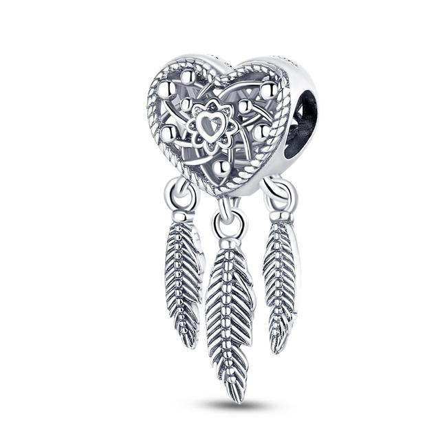 Charms Pendenti in Argento 925 Adatti per Braccialetti Fai da Te Terra Cuore Albero Stella Famiglia Fatima per Collane Pendenti