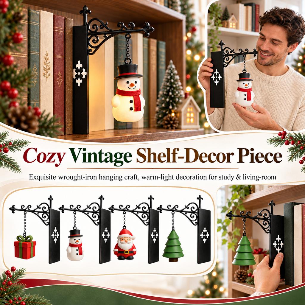 Christmas Hanging Bookshelf Night Light Ornament for Holiday Home Decor