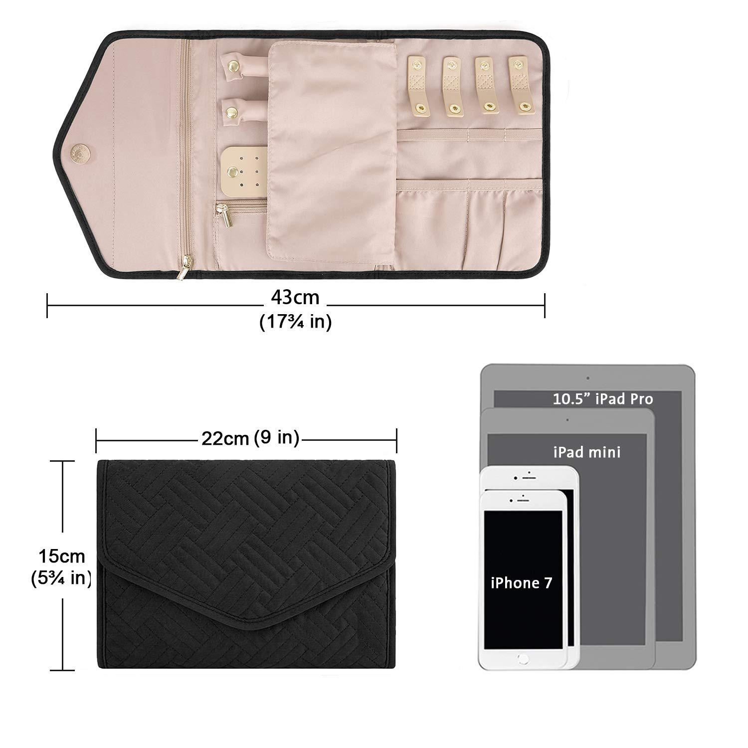 

1 шт. дорожная коробка для хранения ювелирных изделий, складная шкатулка для ювелирных изделий, подходит для дорожных колец, ожерелий, браслетов, сережек