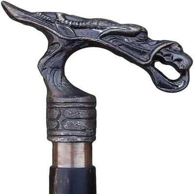 Antik Stock Gothic Drachenkopf Griff Spazierstock Holz Spazierstock Messing Derby Griff Designer Griff Stock Gehen