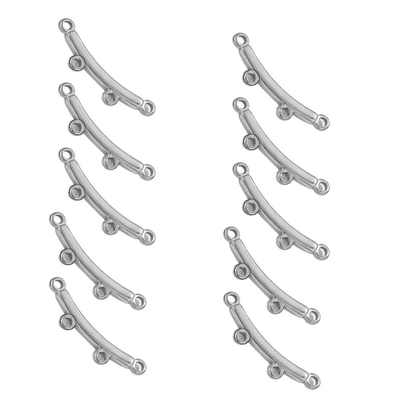 10pcs Multi size Stainless Steel Curved Connectors Multihole Necklace and Bracelet Connector Jewelry Making Supplies