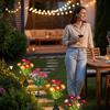 Solar Powered Lotus Flower Outdoor Stake Light Artificial Flower Garden Decoration Waterproof LED Pathway Lighting for Yard Lawn Patio Landscape