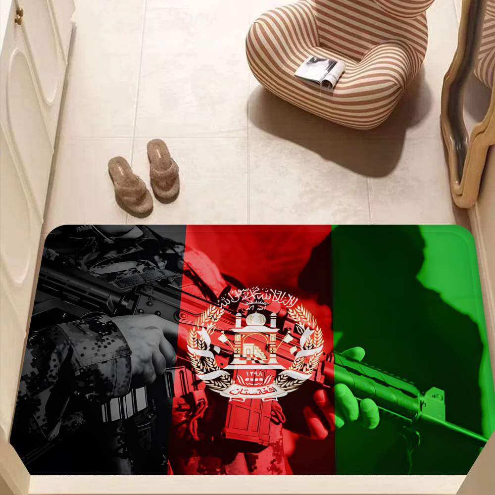 Tappetino da Bagno Tappetino d'Ingresso Antiscivolo Decorazione Stanza Bambini Camera da Letto Balcone Tappeto Soggiorno Bandiera Afghanistan Afghan Anime