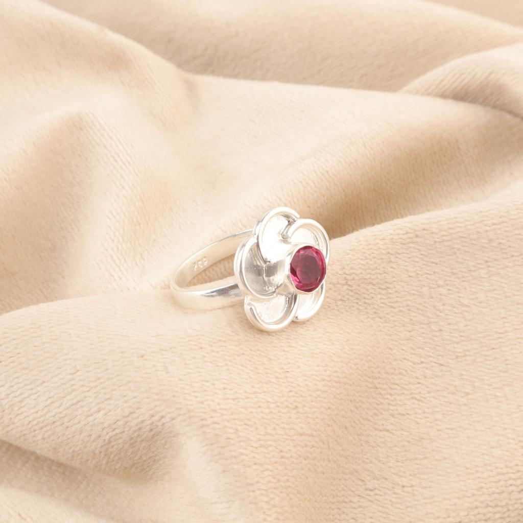 Pink Tourmaline Gemstone Sterling Silver Statement Unique Cocktail Ring Jewelry RR-51-13