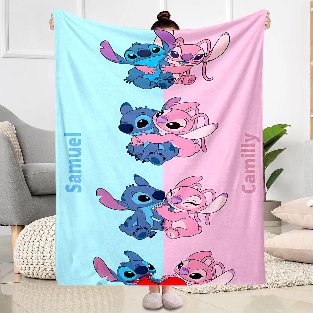 Stitch Angel Blanket Warmthful Decor Suitable for Couch Chair Seaside for All Occasions Playful Design Perfect Gift for Relatives and Friends