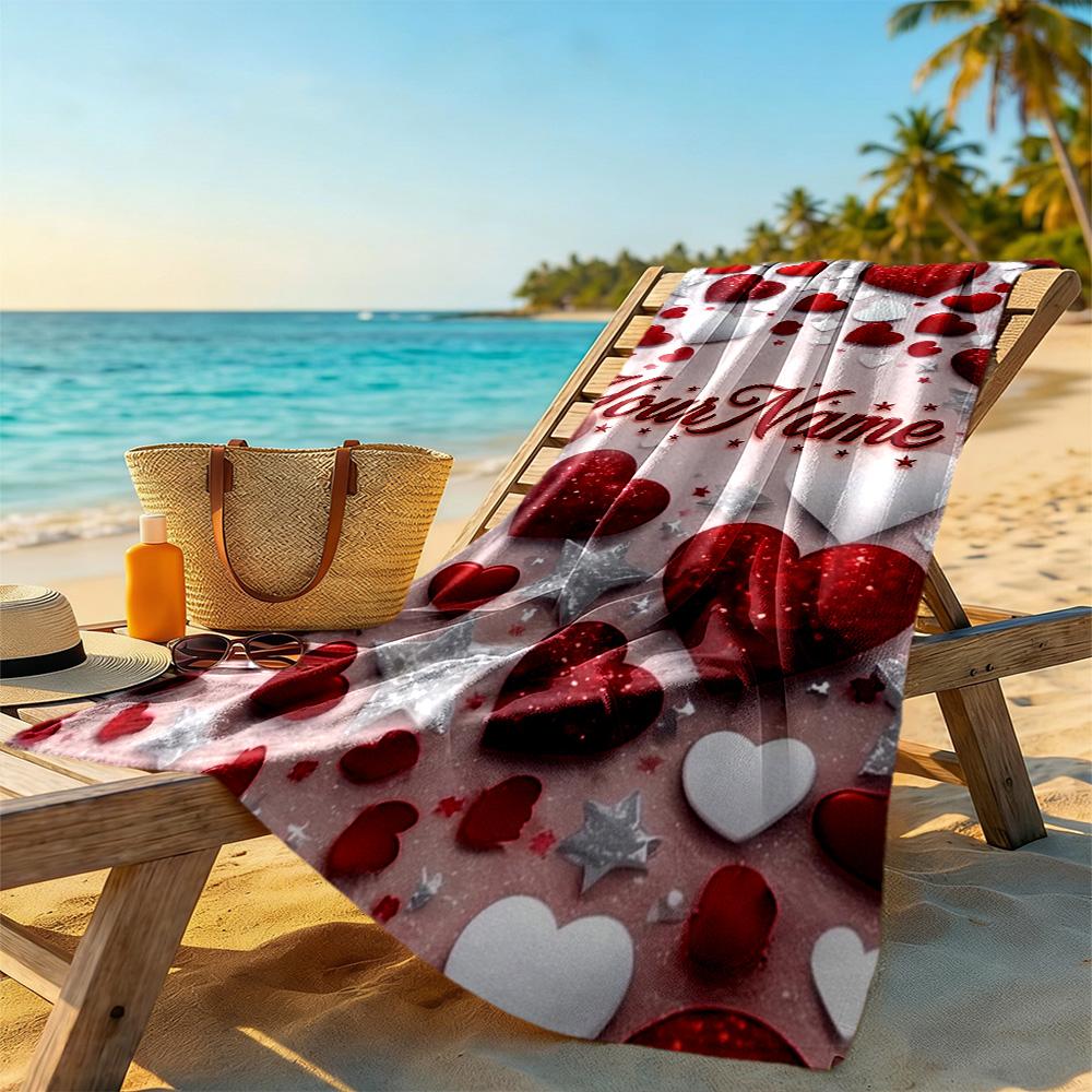 Rose Customized Name Beach Towel Super Soft Microfiber Quickdry Fabric Suitable for Sports Travel Swimming Yoga Bathroom Beach And Pool