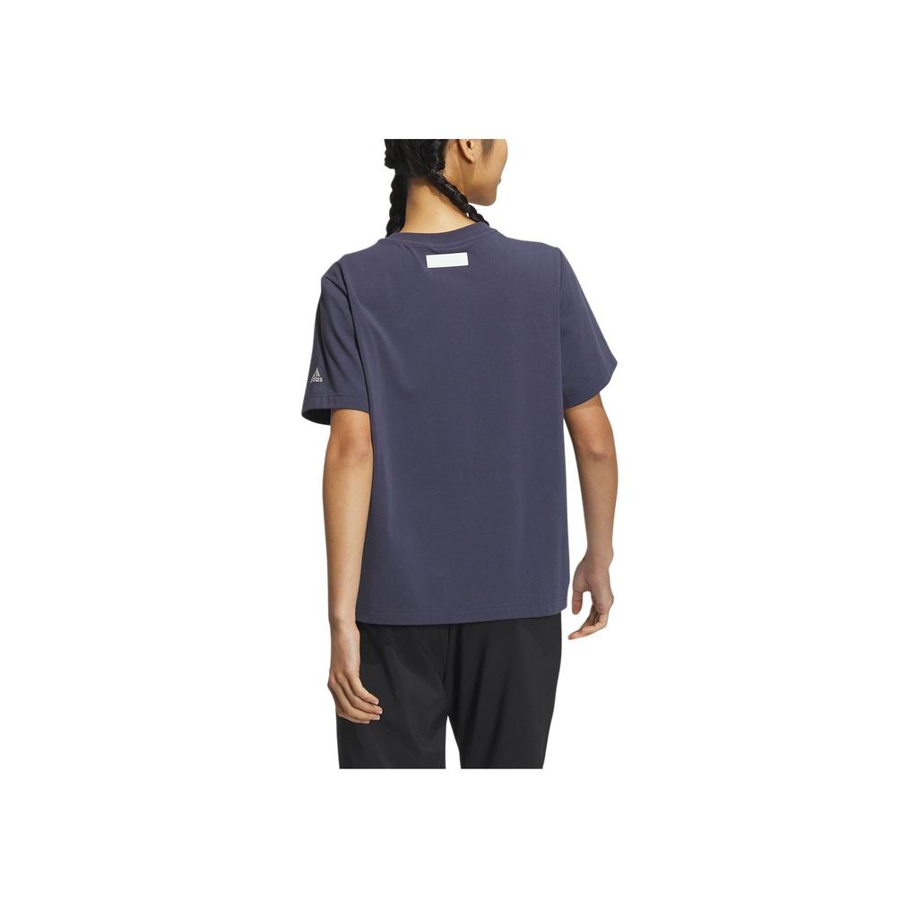Adidas Sport Training Casual Round Neck Short Sleeve T-Shirt Women Tops Navy IS7404