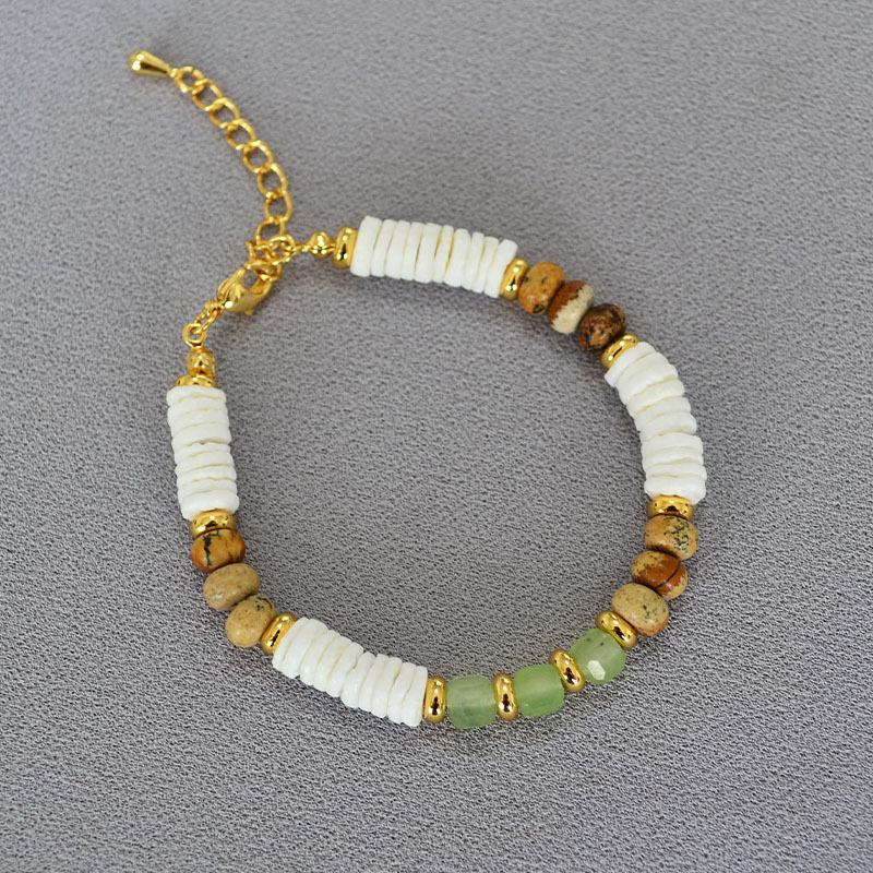 

Нишевый дизайн ретро литературное преувеличение белая ракушка настоящий камень сращивание бисер праздничное ожерелье стиль Женский