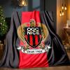 Ogc Nizza Wappen Kunstwerk Decke Leicht Ideal Bettwäsche Decke Perfekt für Reisen, Camping, Wohnzimmer, Büros, Sofas, Fan Weihnachtsgeschenk