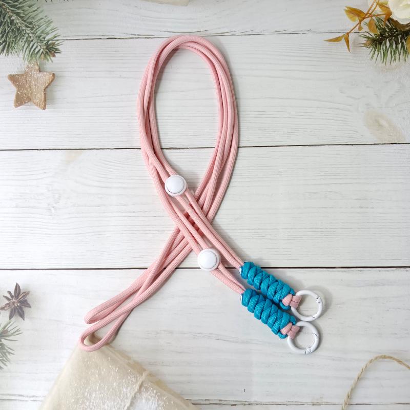 Lanière de téléphone croisée tressée réglable anti-perte avec clip arrière et sangle pour gants de ski