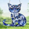 Reflective Acrylic Kitten Sculpture Hanging Ornament Miniature Acrylic Kitten Decoration For Wall Garden Yard Balcony