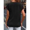 2026 New V-neck Ruffle Short Sleeve Chiffon T-shirt for Women, Summer Elegant Commuting Solid Color Top