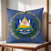 El SSalvador Flag Cushion Cover Natural Linen Organic Fabric DoubleSided Printing Couch Pillow Covers Home Decor