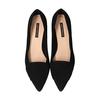Fabio Rusconi Damen Pumps mit niedrigem Absatz und spitzer Zehenpartie F11518 Schwarzes Wildleder, Größe 22,5 cm