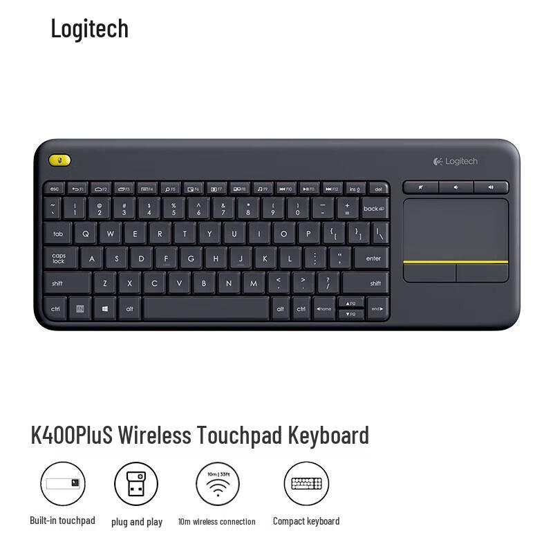 Logitech K400 Plus Wireless Touchpad Keyboard