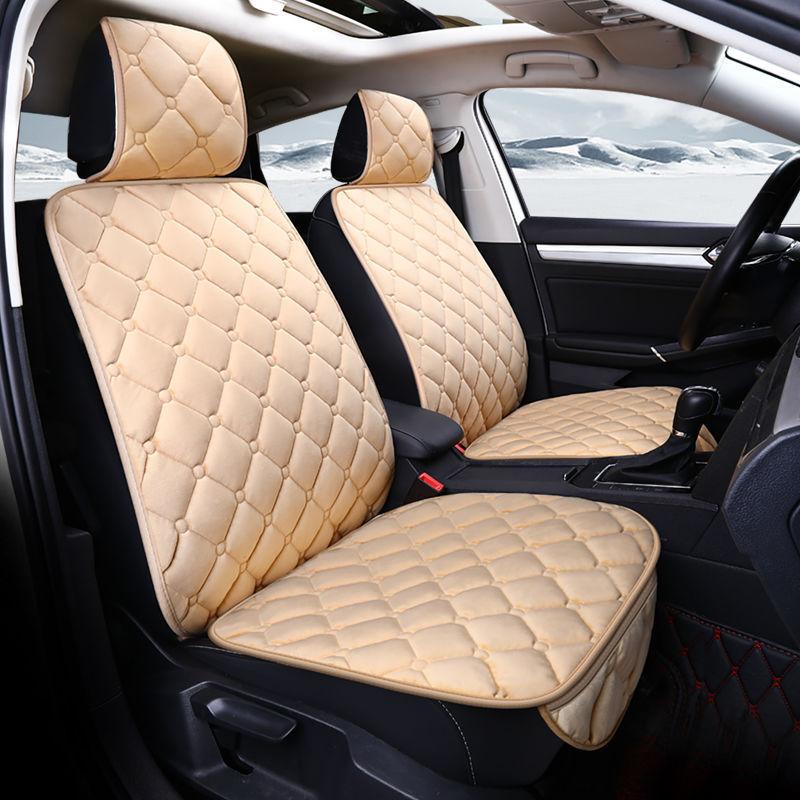 Warm Plush Car Seat Cover Winter Faux Fur Auto Front Back Rear With Backrest Seat Cushion Protector Pad Interior