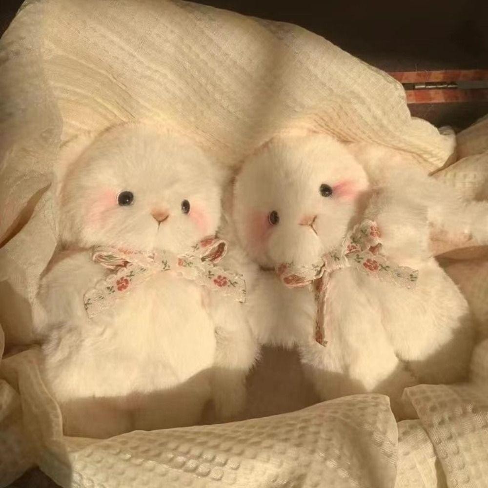 

Мягкая игрушка ручной работы «Вислоухий кролик», плюшевая игрушка-животное, украшение на диван 10cm-bellyband