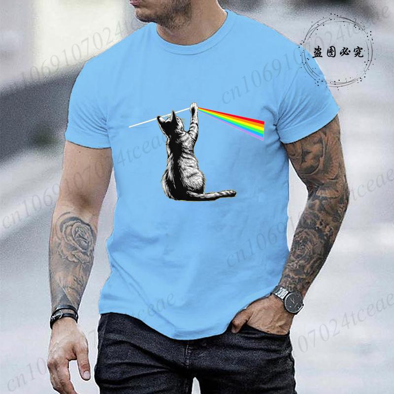 Funny Cat Rock Music Gift Men Women Funny Cat TShirt Men Women T Shirts Breathable Street Clothes Summer Fashion Casual T Shirt