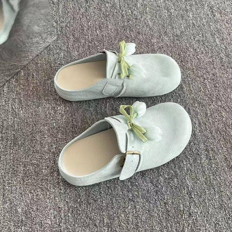 Thick-soled one-pedal lazy shoes women's 2025 summer new outer wear bag head half slippers belt buckle fashionable Birkenstocks