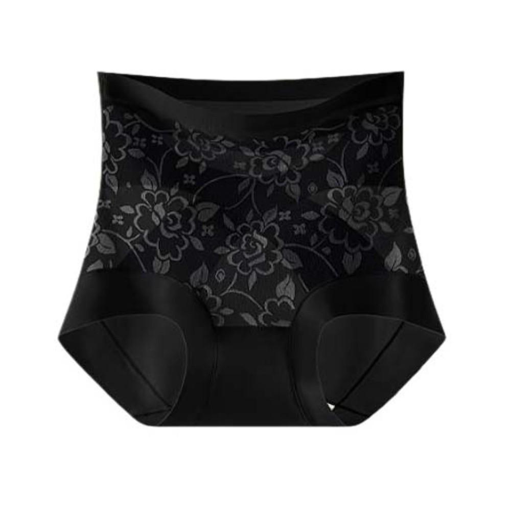 Jacquard Flower Butt Lifter Underpants Shapewear Tummy Control Underwear Postpartum 2XL 70-80kg чёрный