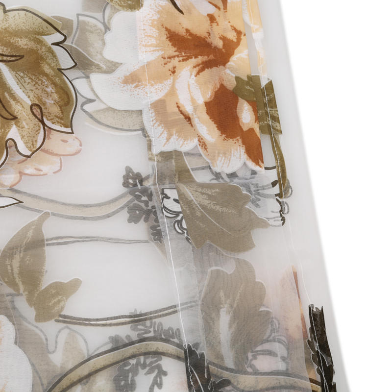 Romantic Floral Tulle Voile Door Window Curtain Drape Panel Sheer Scarf Valances Elegant Small Fresh Flower Curtains Home Supplies