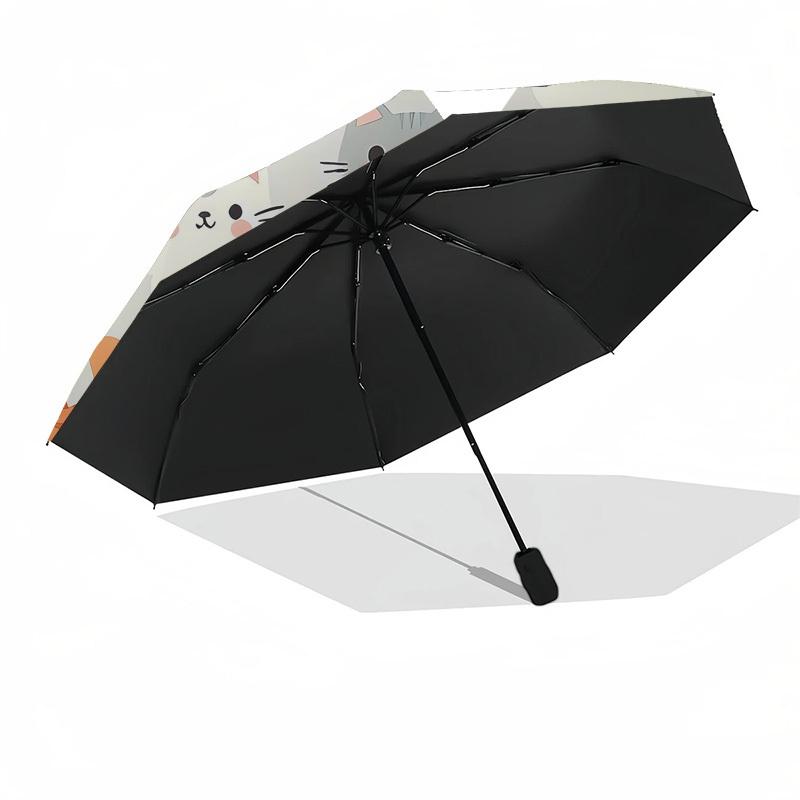 1pc Cute Cats Pattern Umbrella with Plastic Handle,Suitable for All Seasons Home Travel Outdoor UmbrellaDD556