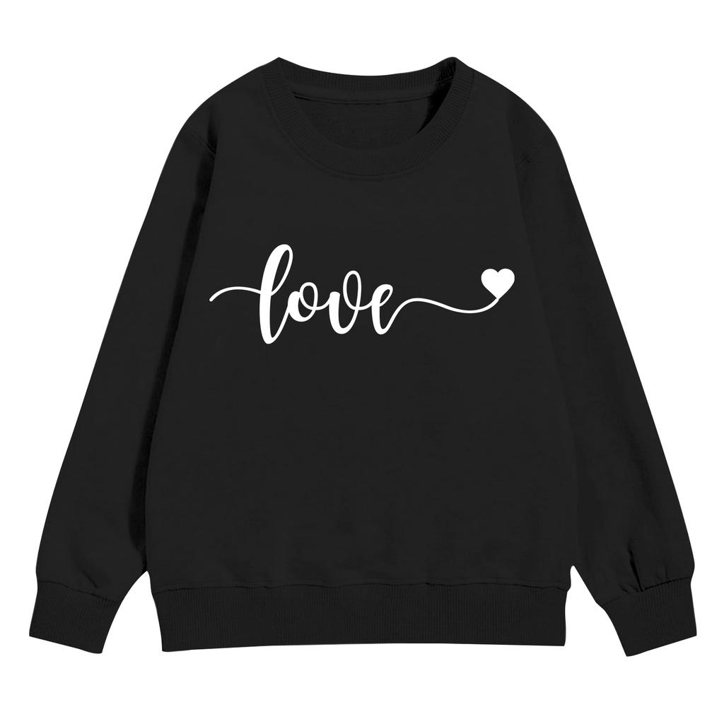 Kinder Langarm Lockerer Pullover Buchstabenaufdruck Rundhals Sweatshirt