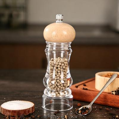 Manual Acrylic Pepper Salt Grinder Adjustable Coarseness Salt and Pepper Grinding Bottle  Steak