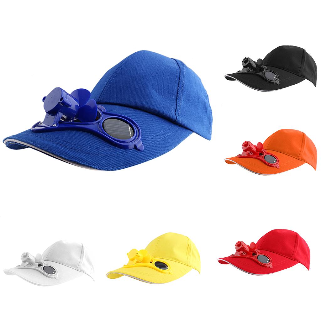 Outdoor Sports Fishing Baseball Golf Cooling Fan Hat Cap Blue
