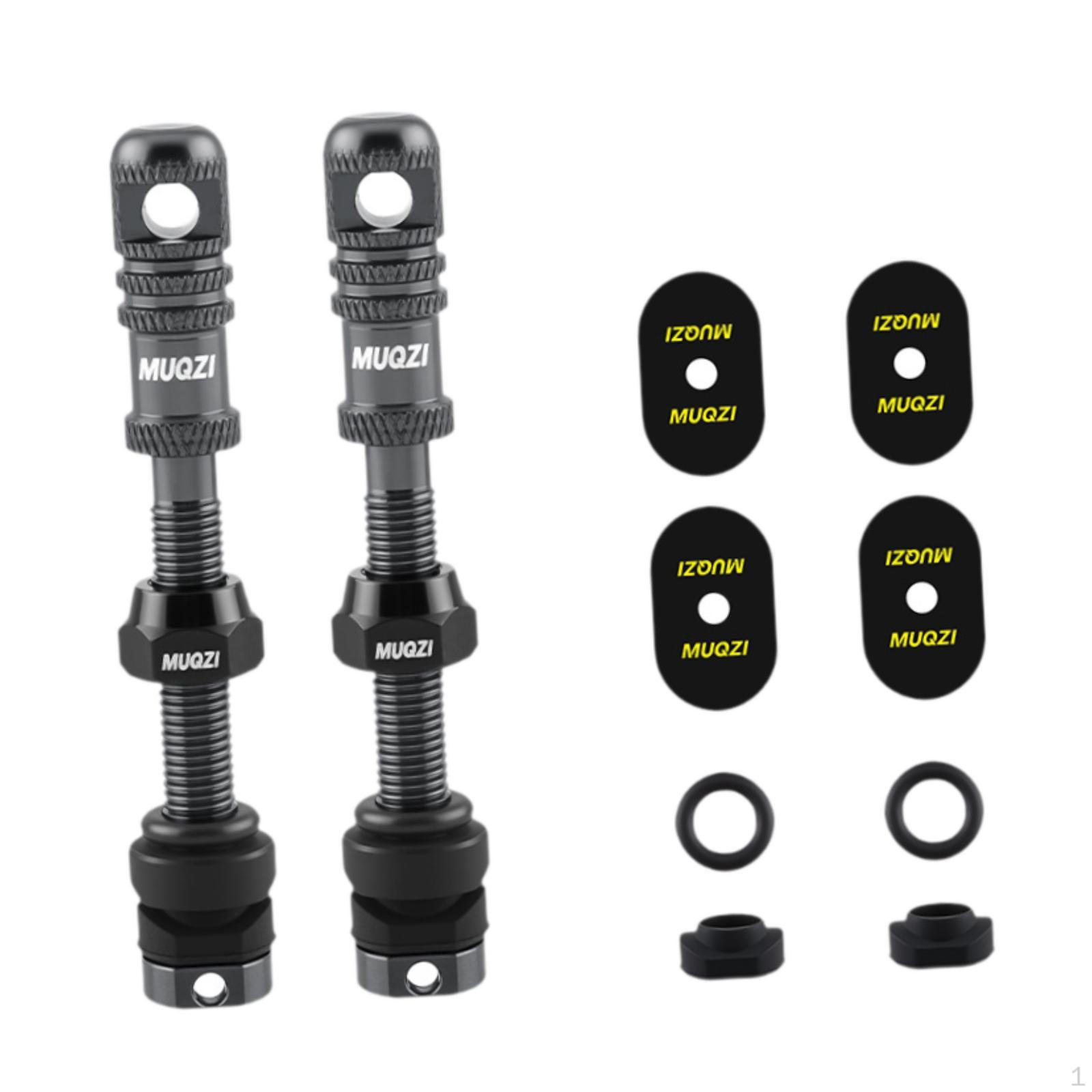 

2 Pieces Aluminum Alloy Tubeless Presta Valve Stem with Core Remover Tool for Most Rims Gray