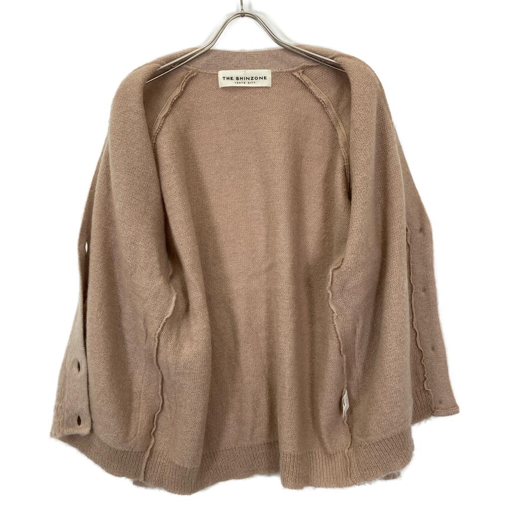 THE SHINZONE Beige Boxy Kid Mohair Cardigan tops F beigeUsed