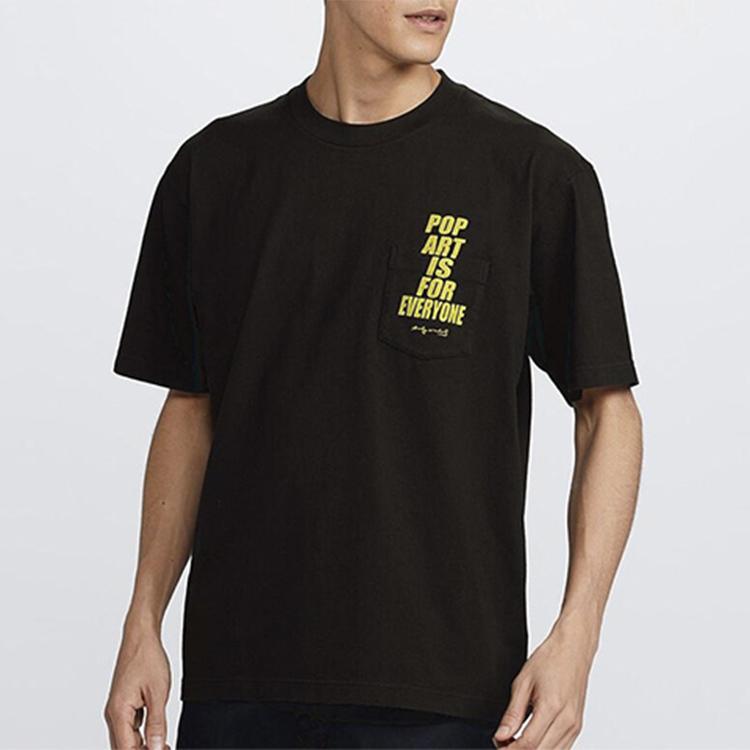 Uniqlo Regular Fit Crew Neck Short Sleeve Pocket Print T-Shirt Unisex Tops Black 426806-09