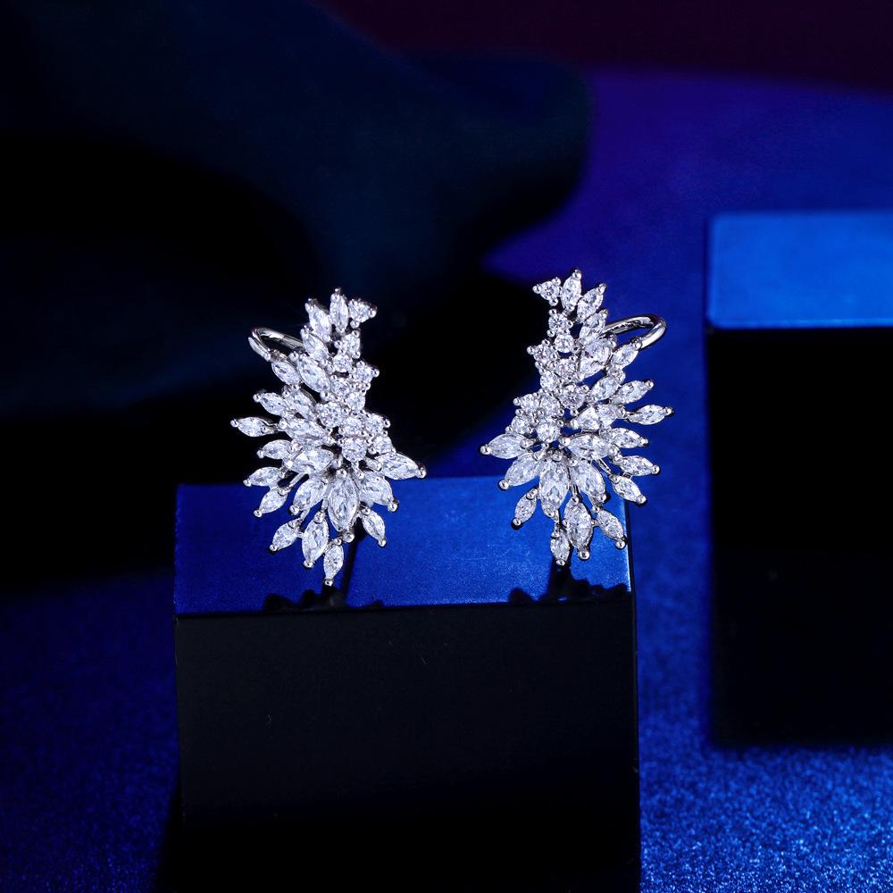 Angel Wings Full Of Zircon Women'S Earrings Personalized Horse'S Eye Earrings