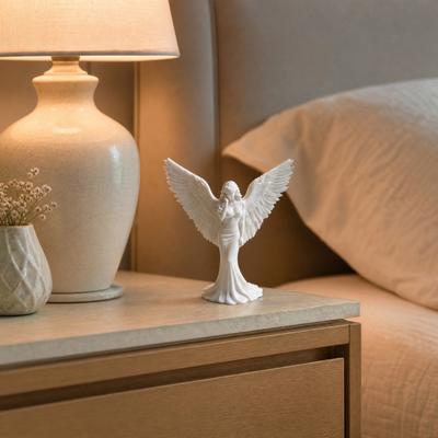 3D Printed Elegant Angel Figurine with Large Wings, Decorative Angel Statue, Angel Art Crafts Decoration for Home Shelf Office Wedding Decor