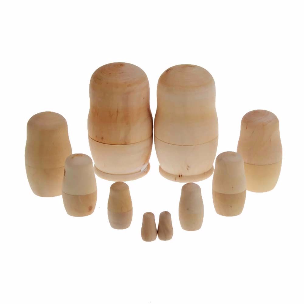 DIY Office Unpainted Russian Nesting Dolls Blank Wooden Embryos Matryoshka Doll Matrioska Dolls