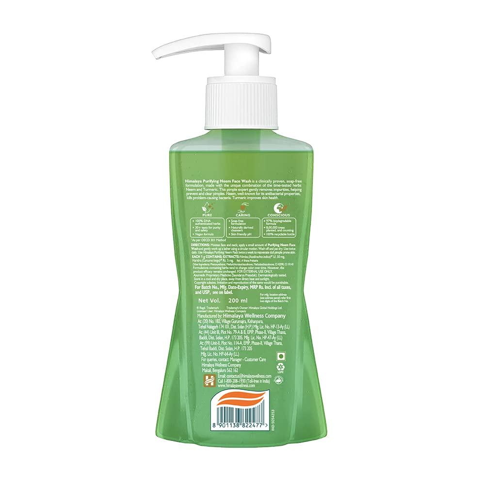 Himalaya Purifying Neem Face Wash|Clinically Proven To Fight Against Acne and pimples|Gently Cleanses|100% Naturally Derived Neem|Works from 1st Wa