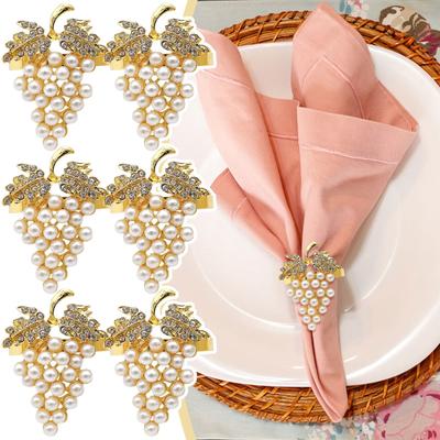 Pearl Water Diamond Napkin Ring Napkin Ring Set Of 6