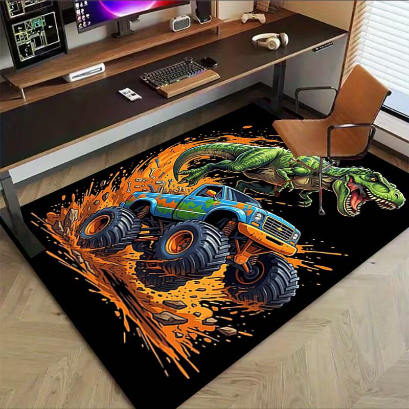 1PC Dinosaur Truck Extra Large Non-Slip Floor carpet, Office, family, bedroom, Studio - Large Area RugJ0376